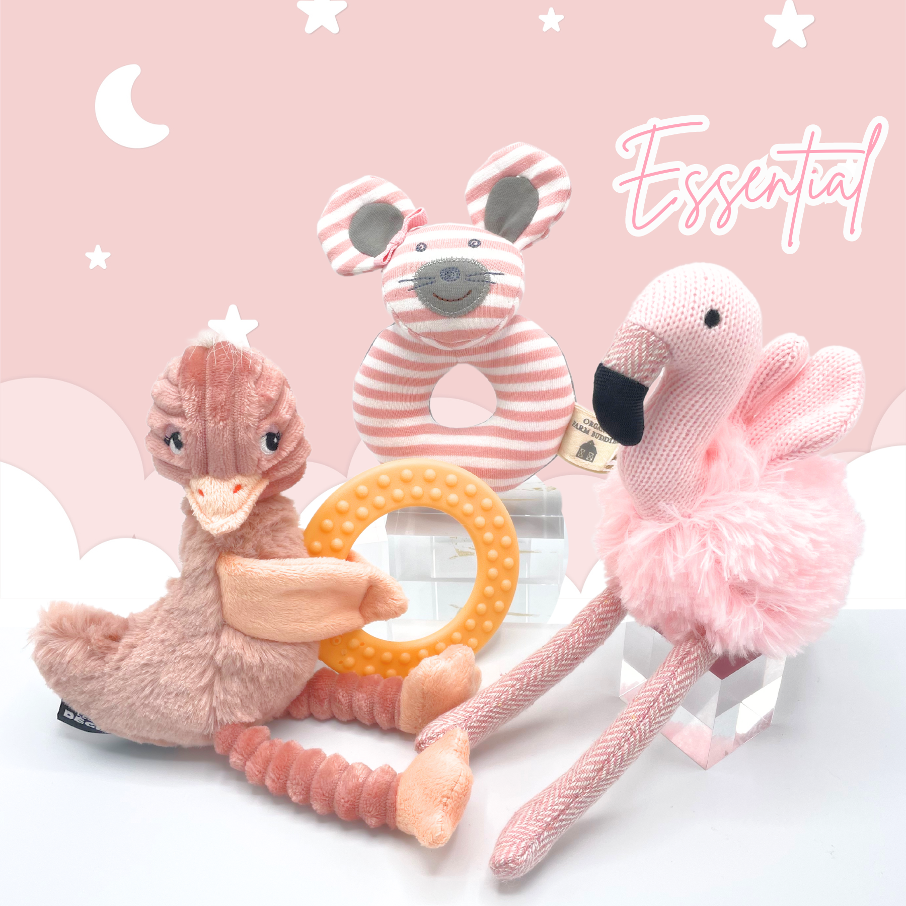 Blush Pink Baby & Toddler Toy Essential Gift Box