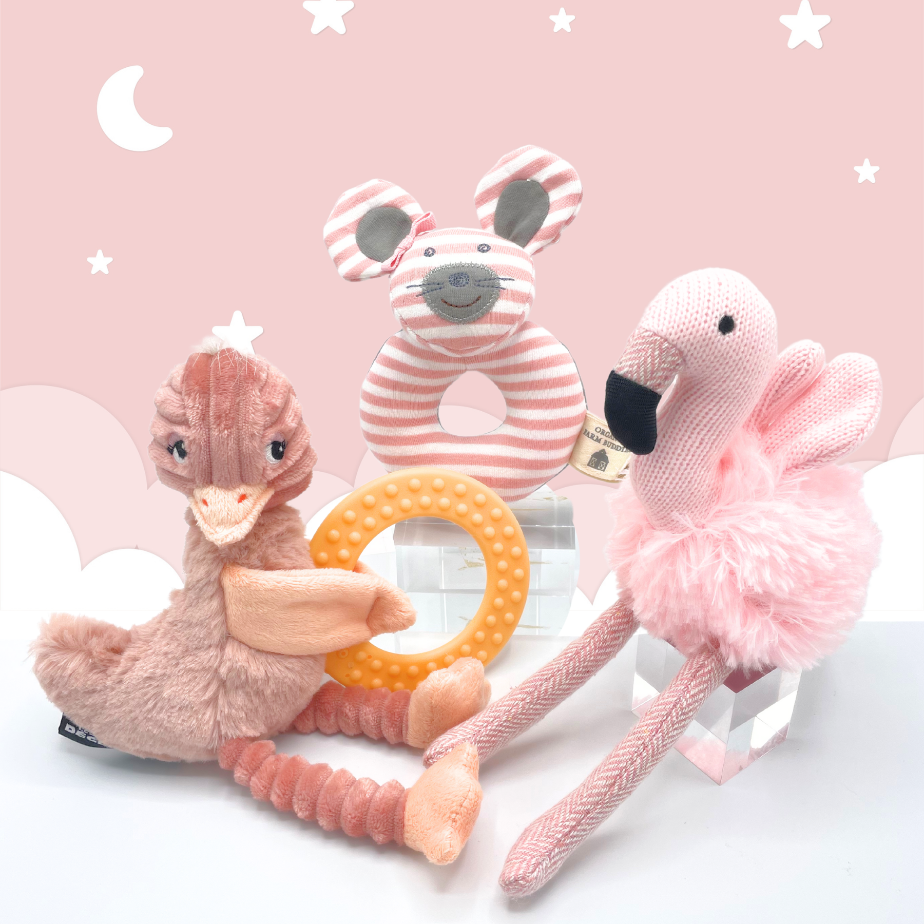 Flamingo baby deals toy