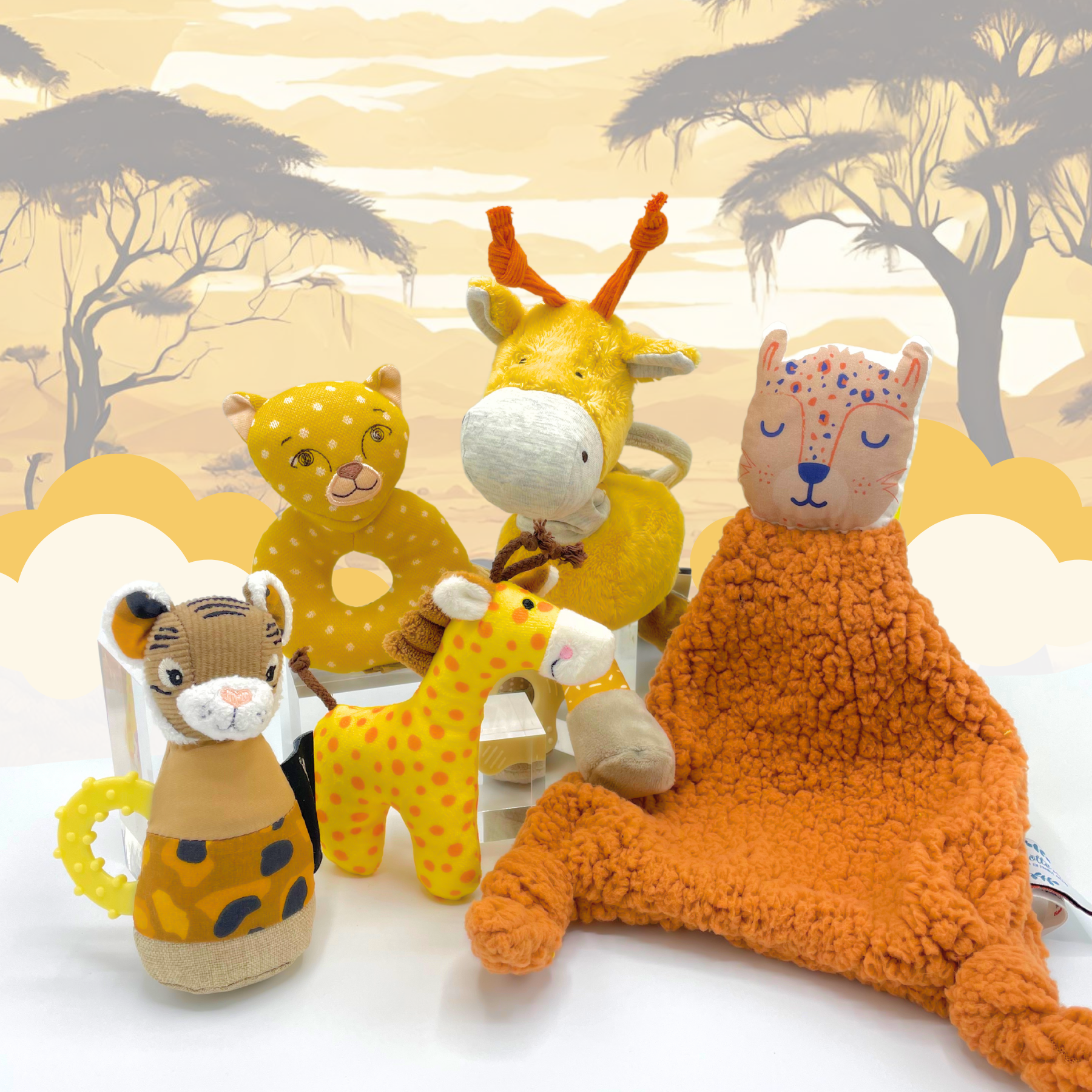 Safari Baby Toy Gift Box by Joyful Jellybean