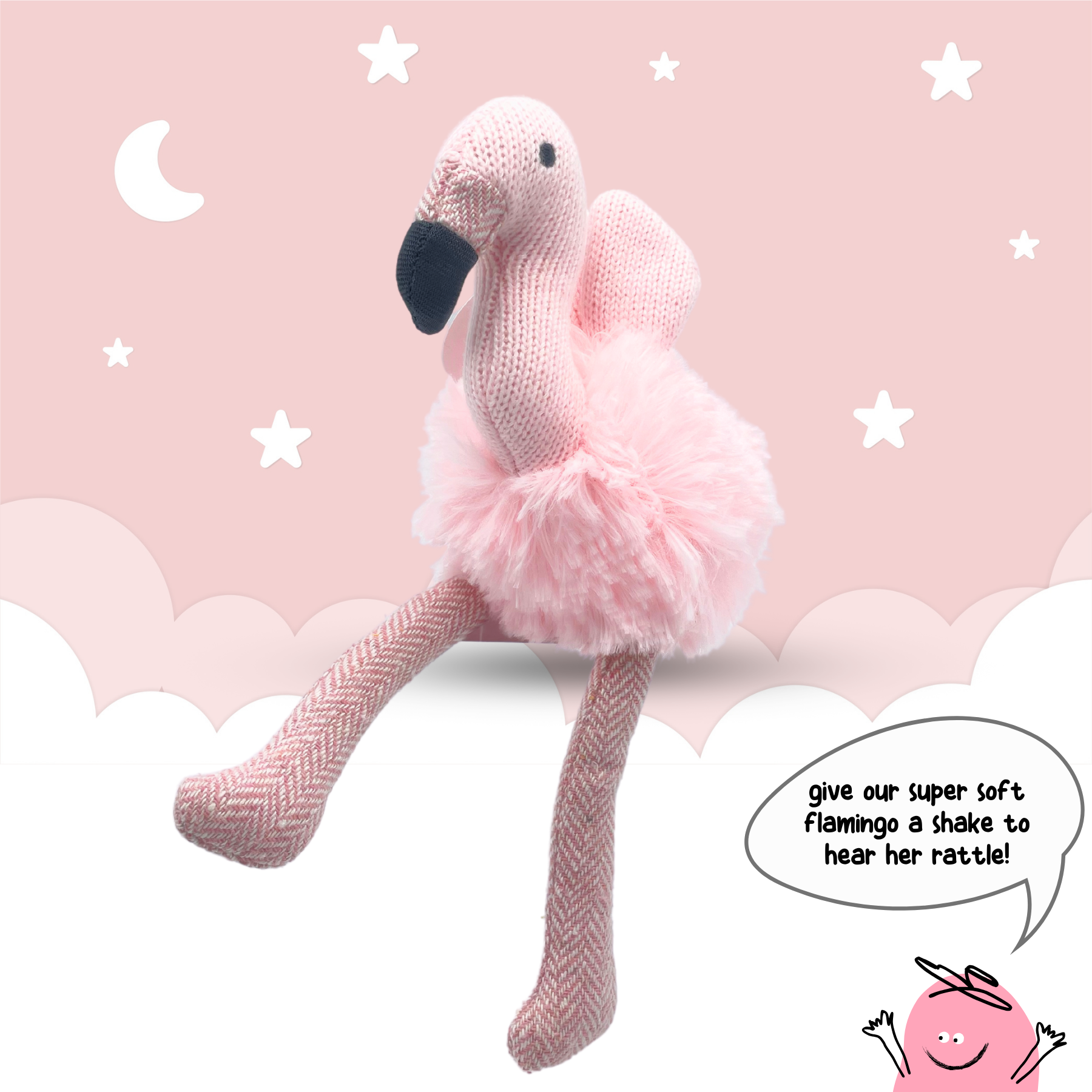 Blush Pink Flamingo Baby Toy Mini Gift Box