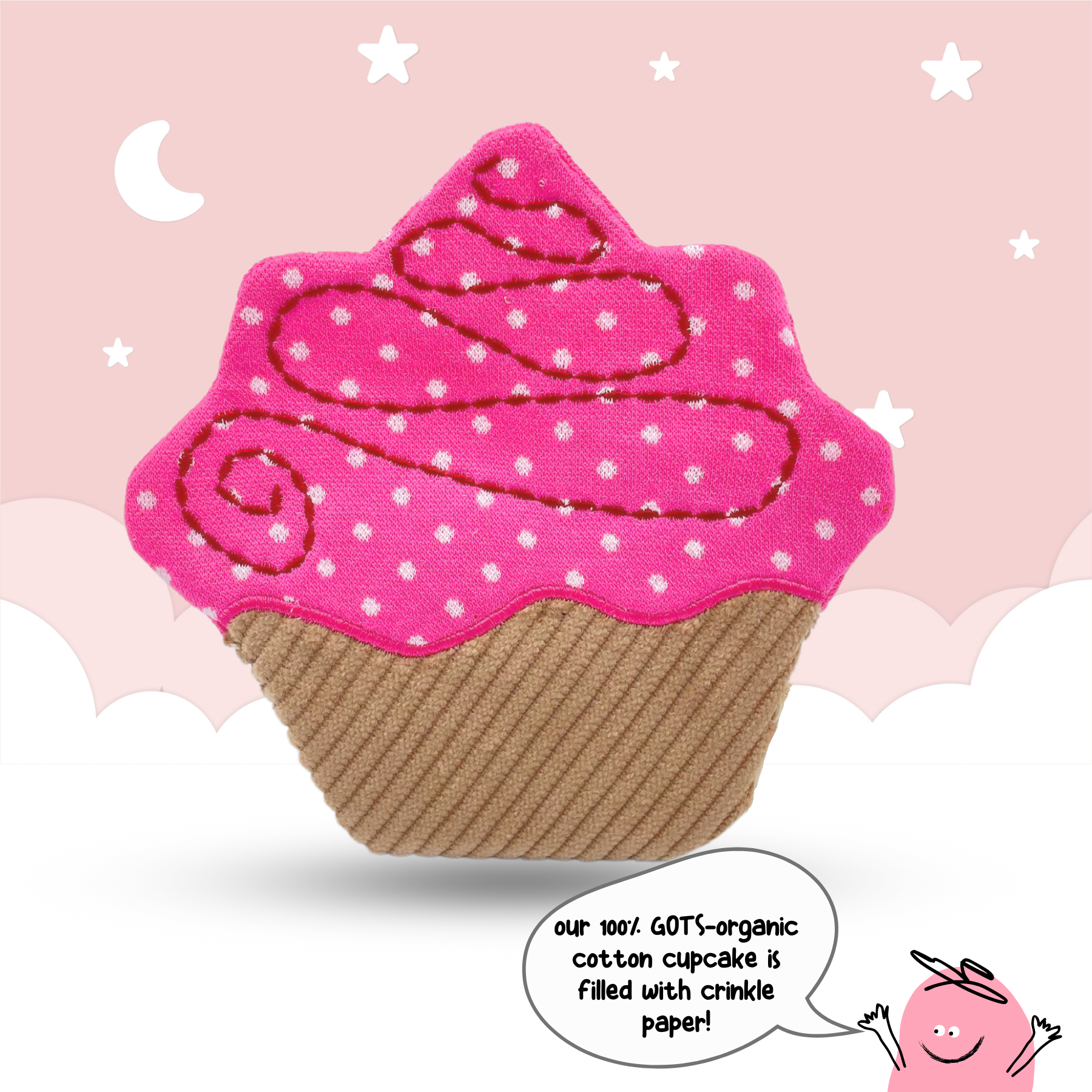 Blush Pink Cupcake Baby Toy Mini Gift Box