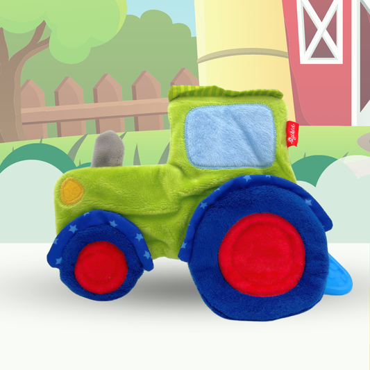 Tractor Crinkle & Teething Baby Toy