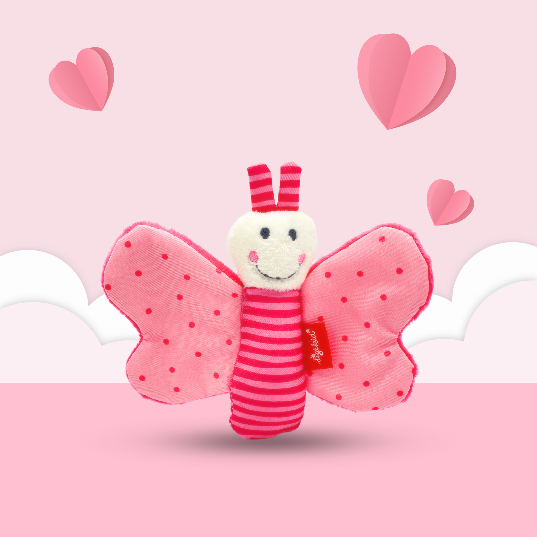 Pink Crinkle Butterfly Toy